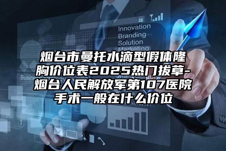 烟台市曼托水滴型假体隆胸价位表2025热门拔草-烟台人民解放军第107医院手术一般在什么价位