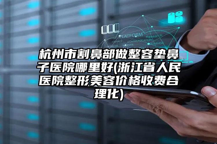 杭州市割鼻部做整容垫鼻子医院哪里好(浙江省人民医院整形美容价格收费合理化)