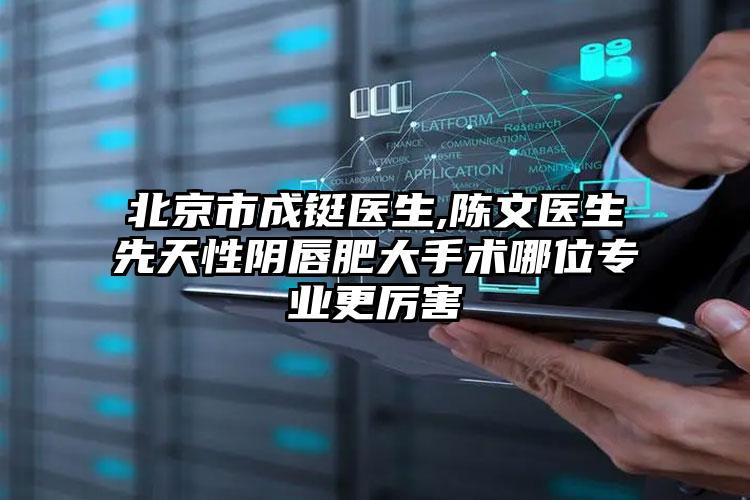 北京市成铤医生,陈文医生先天性阴唇肥大手术哪位专业更厉害