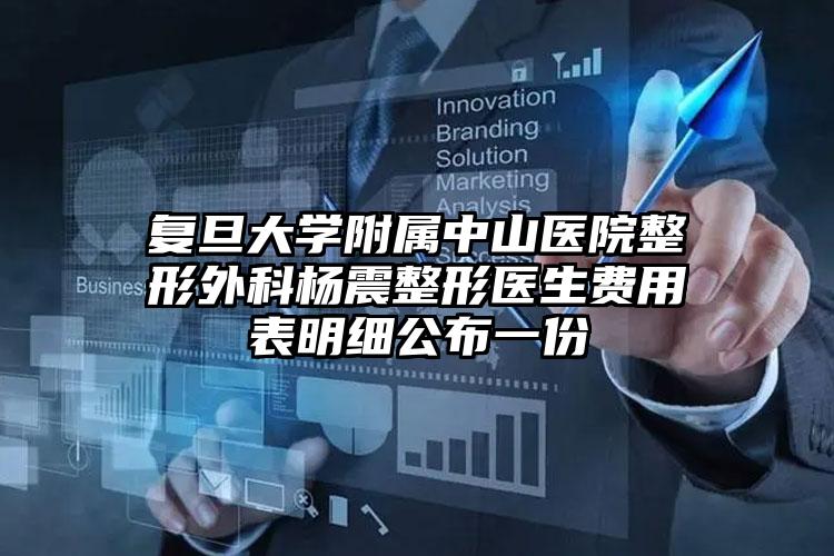 复旦大学附属中山医院整形外科杨震整形医生费用表明细公布一份
