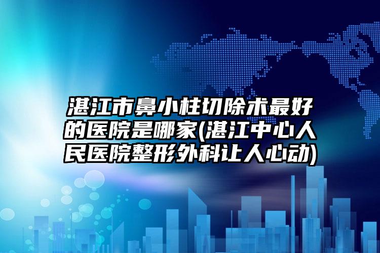 湛江市鼻小柱切除术最好的医院是哪家(湛江中心人民医院整形外科让人心动)