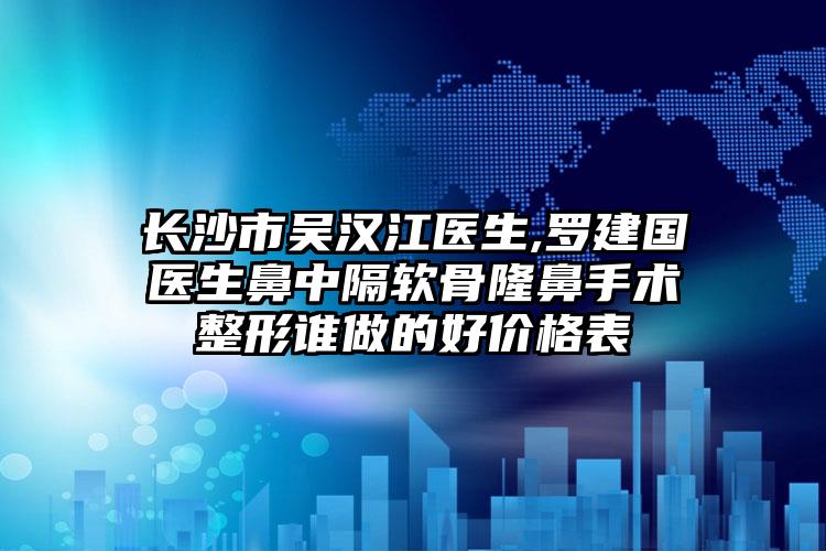 长沙市吴汉江医生,罗建国医生鼻中隔软骨隆鼻手术整形谁做的好价格表
