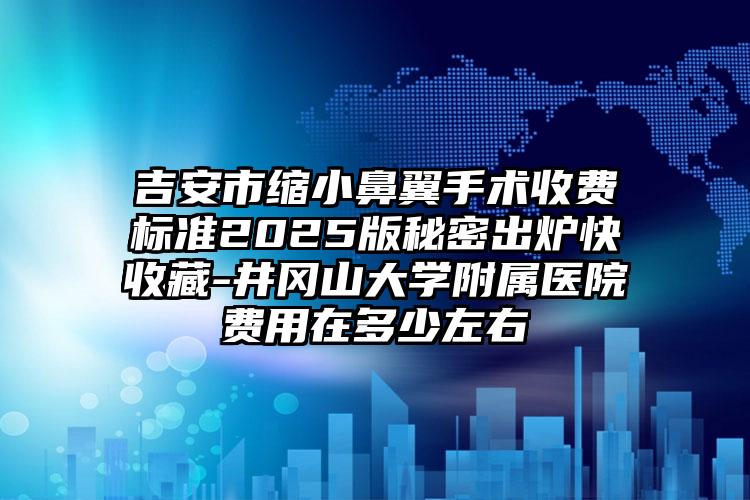 吉安市缩小鼻翼手术收费标准2025版秘密出炉快收藏-井冈山大学附属医院费用在多少左右