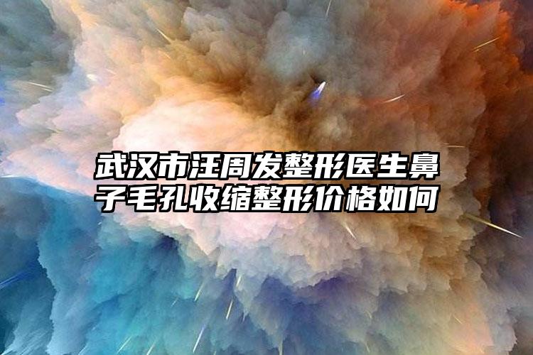 武汉市汪周发整形医生鼻子毛孔收缩整形价格如何