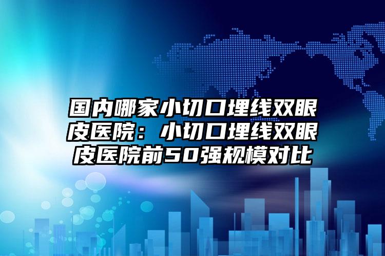 国内哪家小切口埋线双眼皮医院:小切口埋线双眼皮医院前50强规模对比