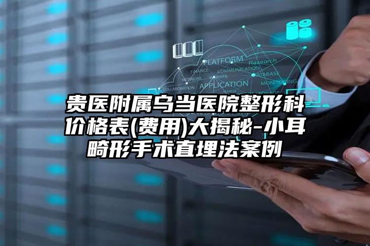 贵医附属乌当医院整形科价格表(费用)大揭秘-小耳畸形手术直埋法案例