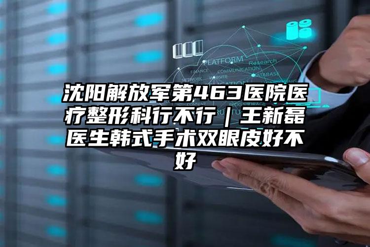 沈阳解放军第463医院医疗整形科行不行|王新磊医生韩式手术双眼皮好不好